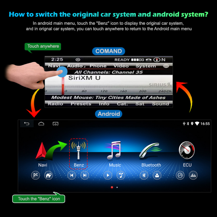 Navigatie auto 2 din, Pachet dedicat Mercedes-Benz E-Class W212 2013-2014, Android 11, 10.25 Inch [13]