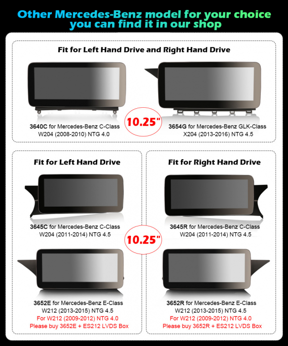 Navigatie auto 2 din, Pachet dedicat Mercedes Benz GLK-Class X204, Android 11, 10.25 Inch [26]