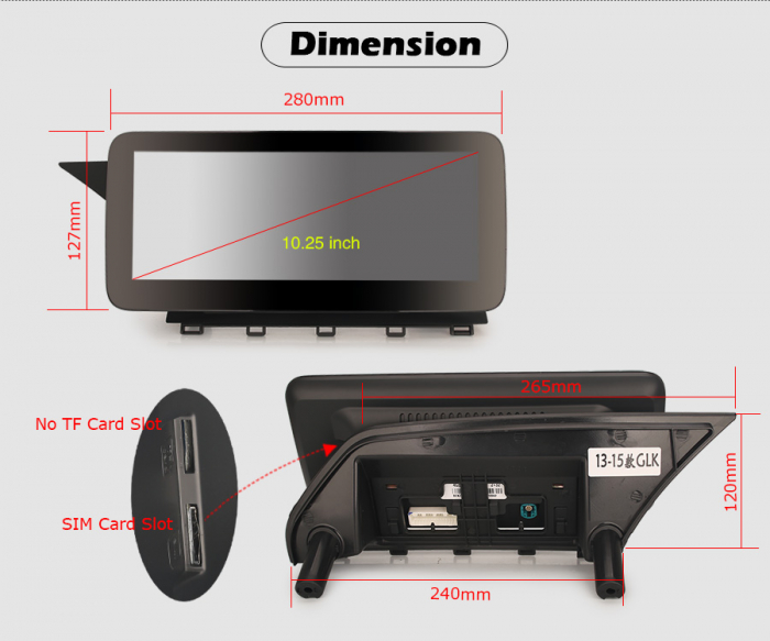 Navigatie auto 2 din, Pachet dedicat Mercedes Benz GLK-Class X204, Android 11, 10.25 Inch [22]