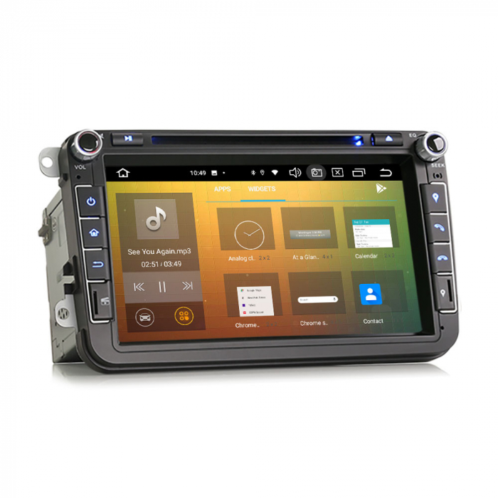 Navigatie auto 2 din, Pachet dedicat VW Golf Passat Polo Bora Seat Peugeot 307, Android 12 [3]
