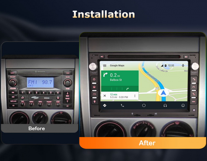 Navigatie auto 2 din, Pachet dedicat W Passat B5 MK4 MK5 Golf 4 Polo Bora Jetta T5, Android 13 [12]