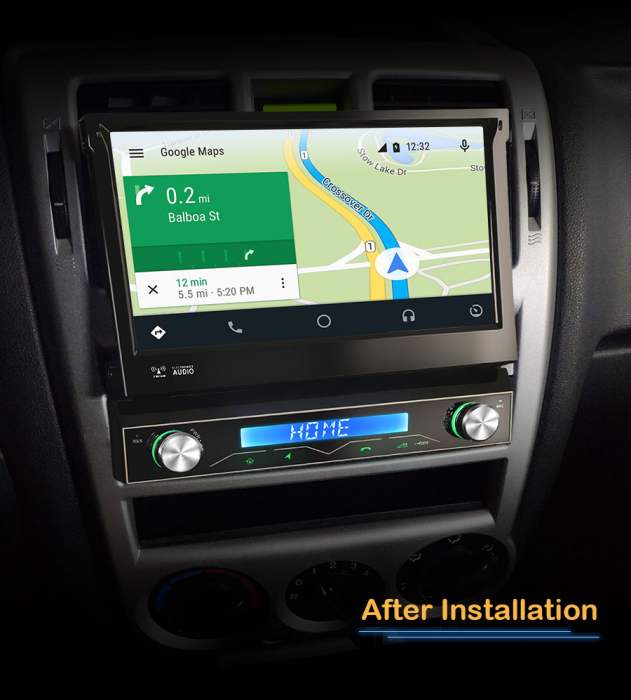 Navigatie auto / Multimedia player auto 1DIN, ecran retractabil, Android 13, WiFi Bluetooth 5.0 [10]