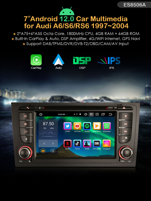 Navigatie auto, Pachet dedicat Audi A6 S6 RS6 Audi Allroad, Android 13 [9]