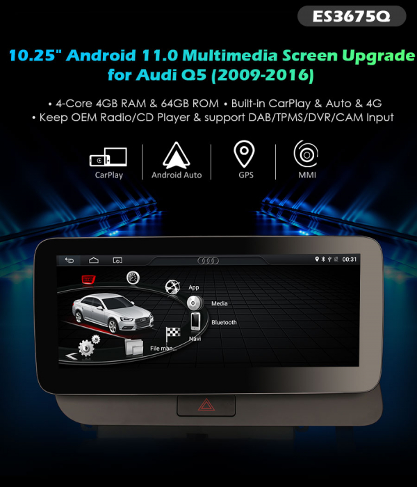 Navigatie auto, Pachet dedicat Audi Q5, Android 11, 10.25 Inch [10]