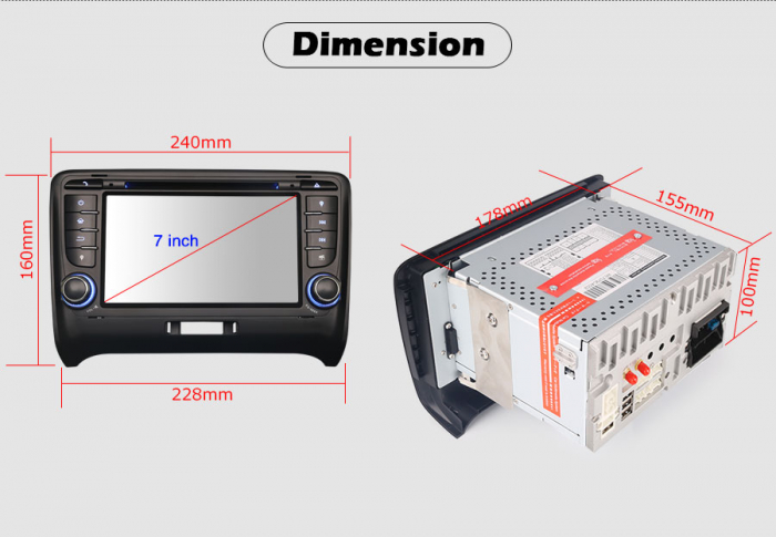 Navigatie auto, Pachet dedicat AUDI TT MK2, 7 Inch, Octa Core, Android 11 [22]