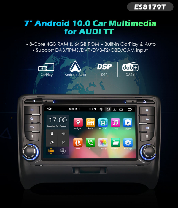 Navigatie auto, Pachet dedicat AUDI TT MK2, 7 Inch, Octa Core, Android 11 [11]