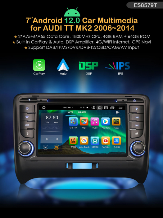 Navigatie auto, Pachet dedicat AUDI TT MK2, Android 13, 7 inch [10]