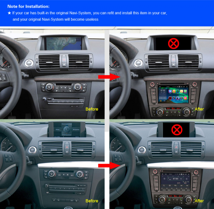 Navigatie auto, Pachet dedicat BMW 1 Serie E81 Hatchback E82 E88 , Android 13 [15]