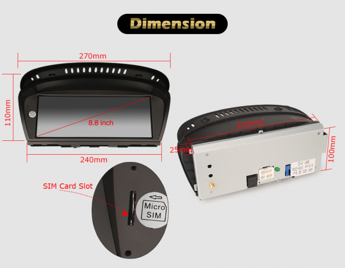 Navigatie auto, Pachet dedicat, BMW 3er E60 E61 E63 E64 E90 E91 E92 E93 CCC, 8.8 Inch, Android 11, Octa Core [19]