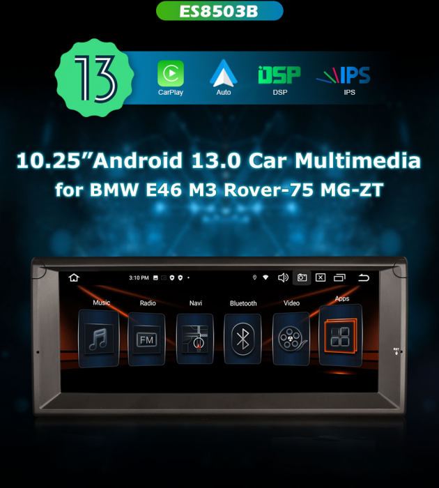 Navigatie auto, Pachet dedicat BMW 5 Series E39 M5 ,10.25 inch, Android 13 [8]