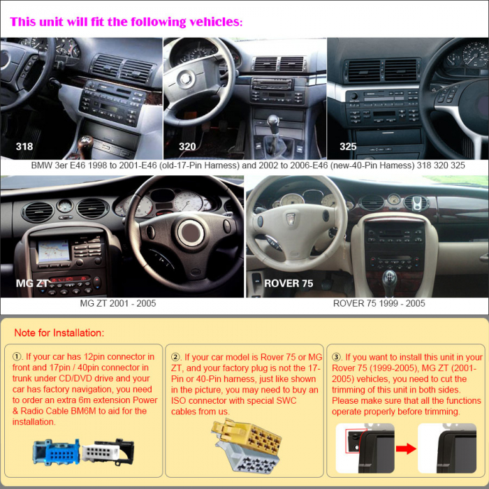 Navigatie auto, Pachet dedicat BMW E46 M3 Rover 75 MG ZT, Android 13 [12]