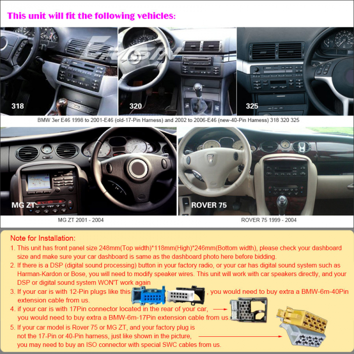 Navigatie auto, Pachet dedicat BMW E46 MG ZT M3 Rover 75 ,8.8 inch, Android 11 [11]