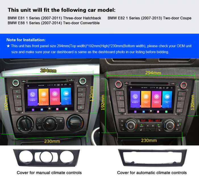 Navigatie auto, Pachet dedicat BMW E81 Seria 1 E82 E83 ,7 inch, Android 11 [11]