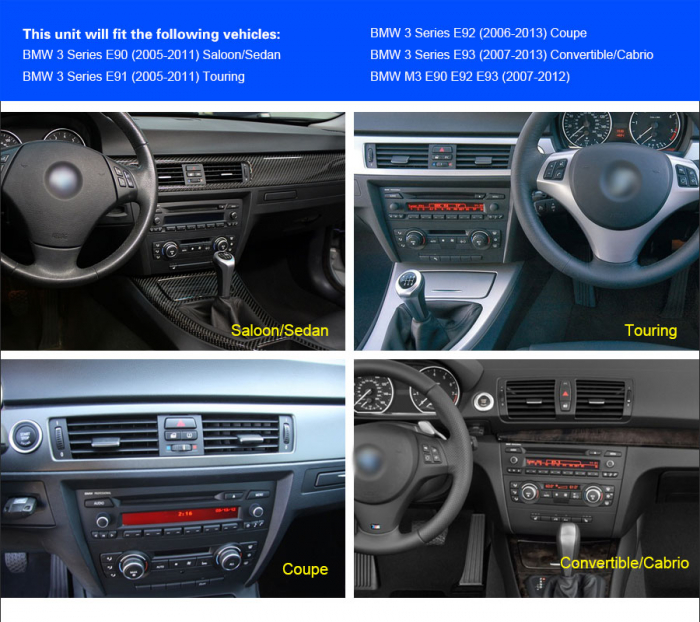 Navigatie auto, Pachet dedicat BMW M3 E90 E91 E92 E93, Android 11, 7 Inch [12]