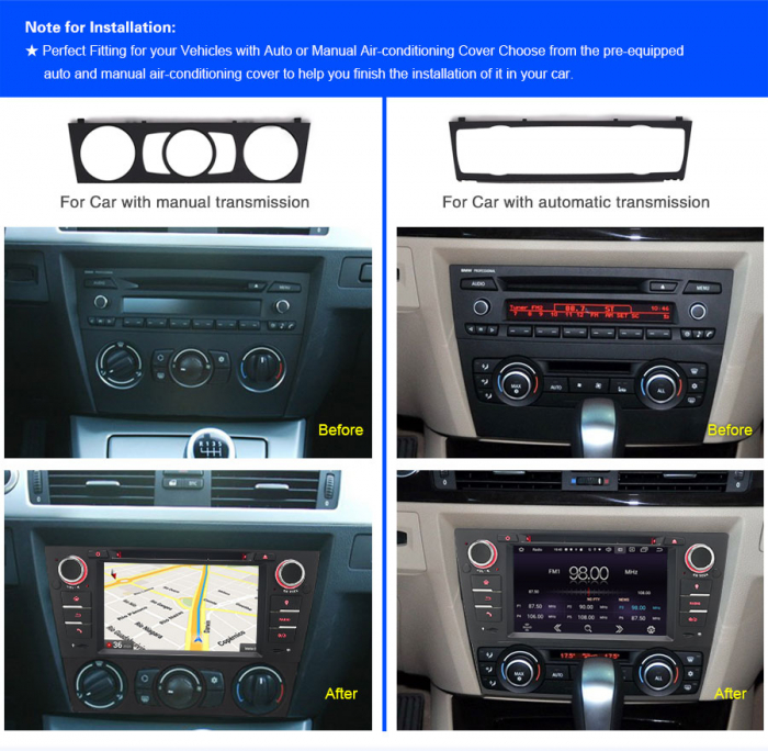 Navigatie auto, Pachet dedicat BMW M3 E90 E91 E92 E93, Android 11, 7 Inch [15]