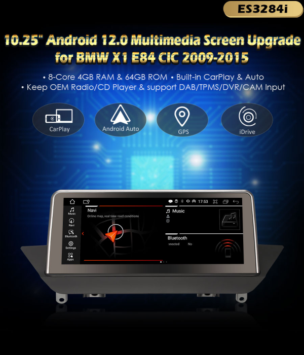Navigatie auto, Pachet dedicat  BMW X1 E84 CIC Sistem, 10.25 Inch, Android 12, Octa Core [10]