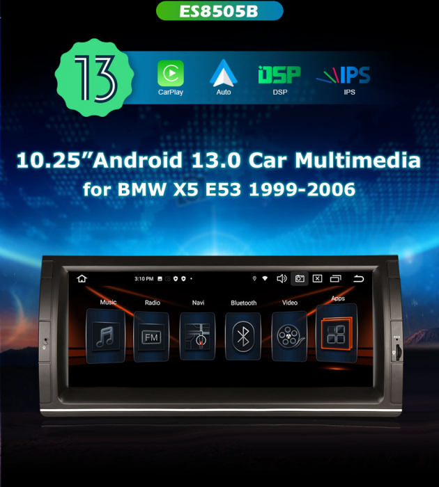 Navigatie auto, Pachet dedicat BMW X5 E53 ,10.25 inch, Android 13 [8]