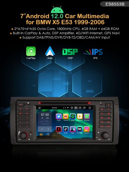 Navigatie auto, Pachet dedicat  BMW X5 E53 , Android 12 [9]