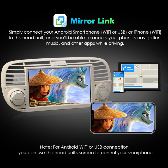 Navigatie auto, Pachet dedicat Fiat 500 2008-2015, Android 11, 7 inch [17]