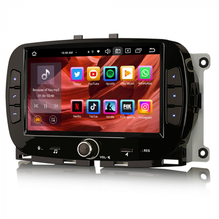 Navigatie auto, Pachet dedicat Fiat 500/500C/500S/500E 2016-2019 and 500 Hybrid 2020-2021 , Android 13 [5]