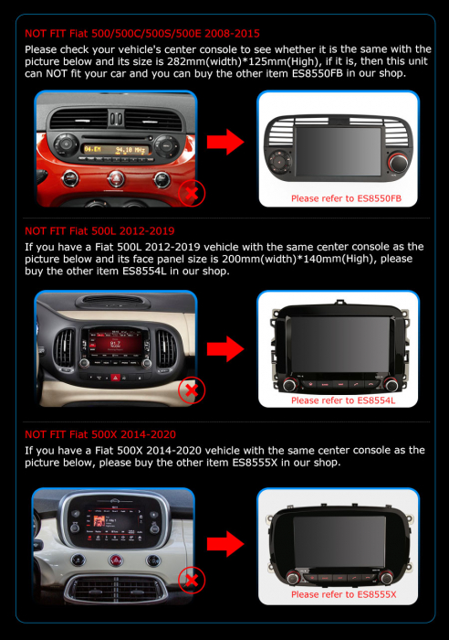 Navigatie auto, Pachet dedicat Fiat 500/500C/500S/500E 2016-2019 and 500 Hybrid 2020-2021 , Android 13 [13]