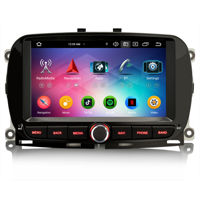 Navigatie auto, Pachet dedicat Fiat 500 500C 500S 500E 2016-2019 and 500 Hybrid  , Android 14 [3]