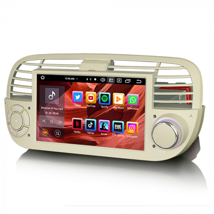 Navigatie auto, Pachet dedicat Fiat 500/500C/500S 500E, 7 inch, Android 13 [3]