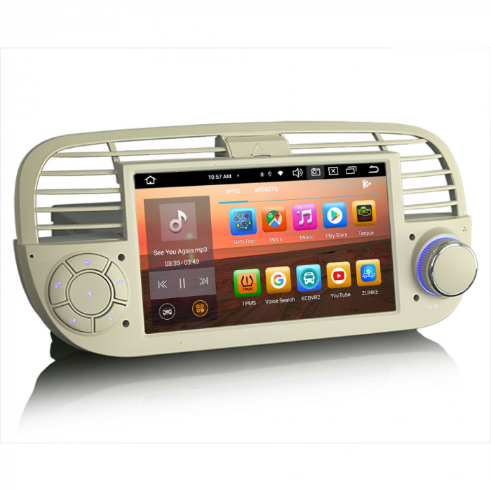Navigatie auto, Pachet dedicat Fiat 500/500C/500S 500E, 7 inch, Android 13 [7]