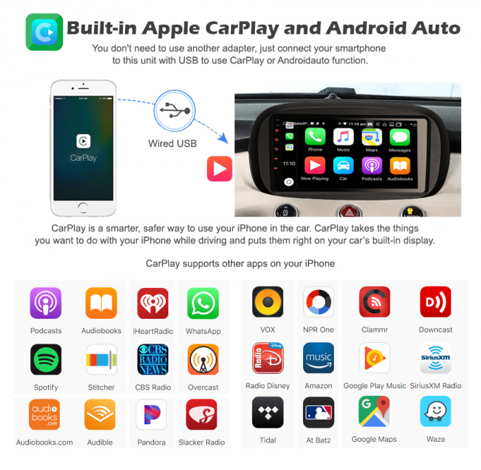 Navigatie auto, Pachet dedicat Fiat 500X 2014, 9 inch,Octa Core, Android 12 [14]