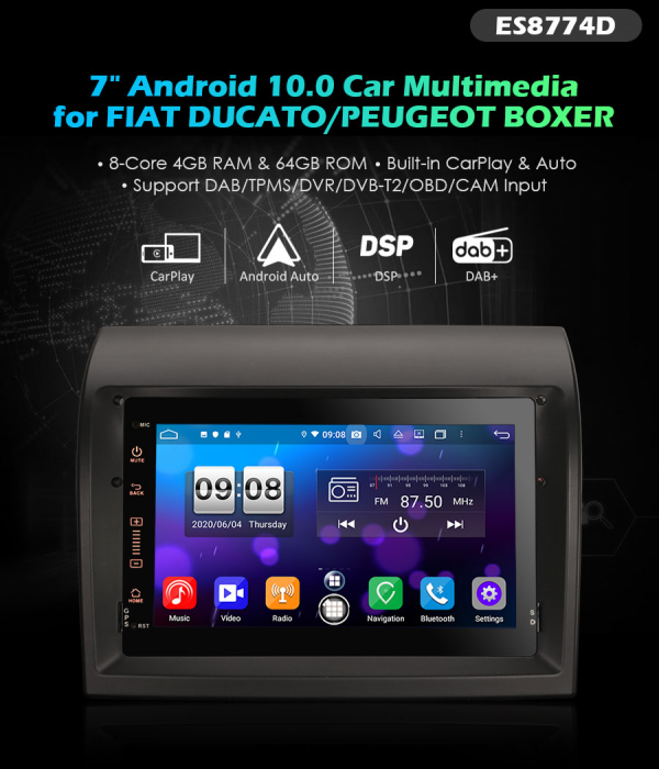 Navigatie auto, Pachet dedicat FIAT DUCATO CITROEN JUMPER, Android 12 [10]