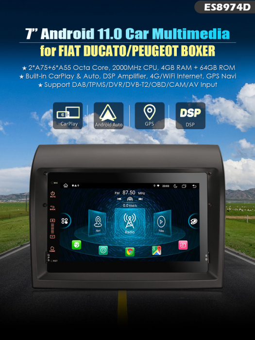 Navigatie auto, Pachet dedicat FIAT DUCATO CITROEN JUMPER PEUGEOT BOXE , Android 13 [10]