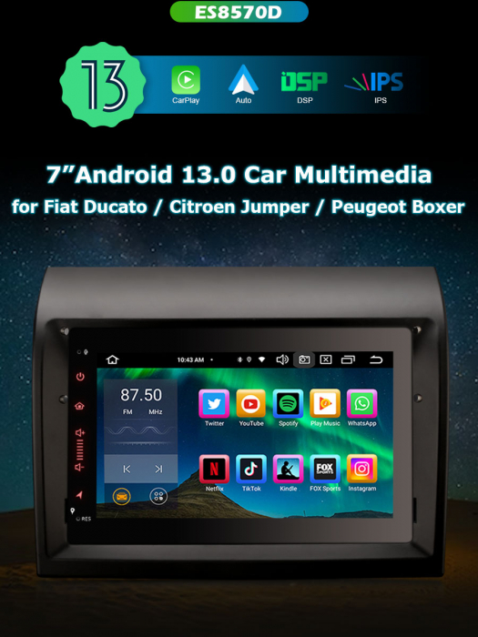 Navigatie auto, Pachet dedicat FIAT DUCATO CITROEN JUMPER PEUGEOT BOXER ,7 inch, Android 12 [9]