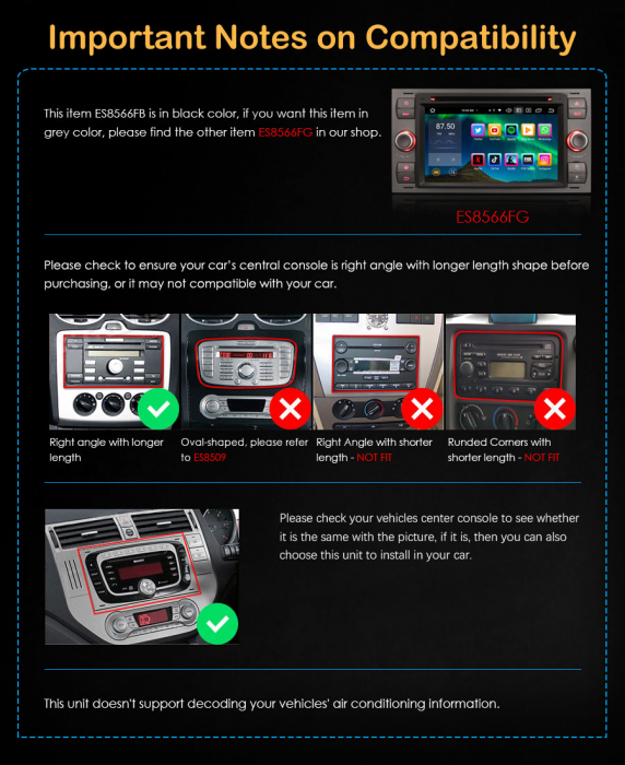 Navigatie auto, Pachet dedicat Ford Fiesta Fusion Kuga Transit Galaxy, Android 13 [13]