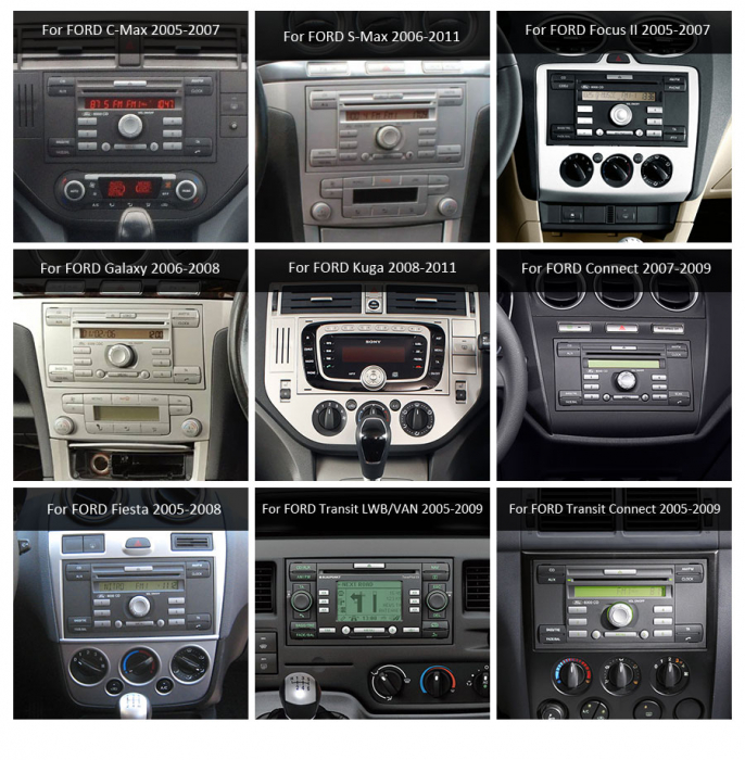 Navigatie auto, Pachet dedicat Ford Fiesta Fusion Kuga Transit Galaxy, Android 13 [12]