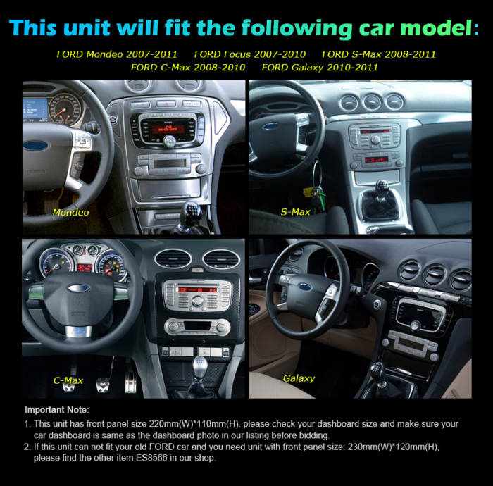 Navigatie auto, Pachet dedicat FORD Mondeo Focus Galaxy S-Max C-Max  , Android 12 [11]