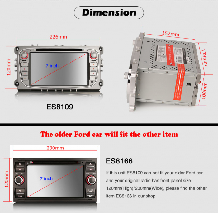Navigatie auto, Pachet dedicat FORD Mondeo Focus S-Max C-Max Galaxy ,7 inch, Android11 [17]