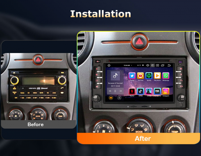 Navigatie auto, Pachet dedicat KIA SORENTO RONDO SPORTAGE X-TREK, 8 inch, Android 13 [11]