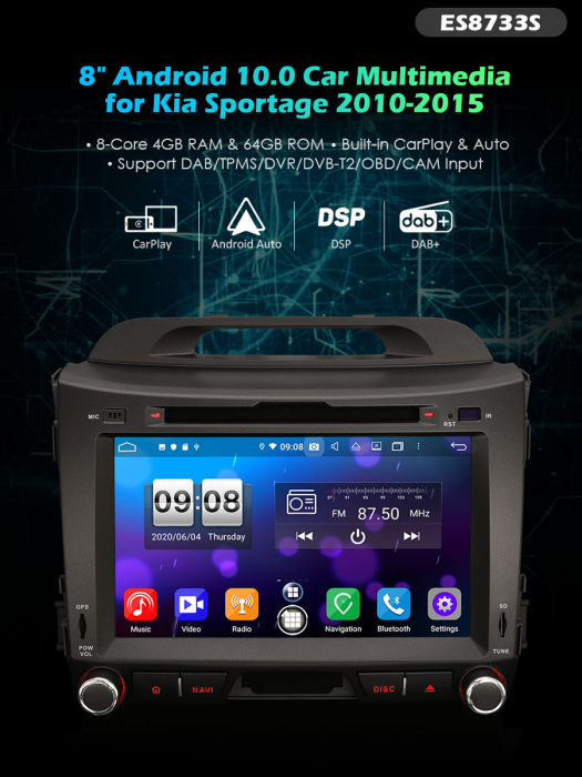 Navigatie auto, Pachet dedicat Kia Sportage,8 inch,Octa Core, Android 12 [11]