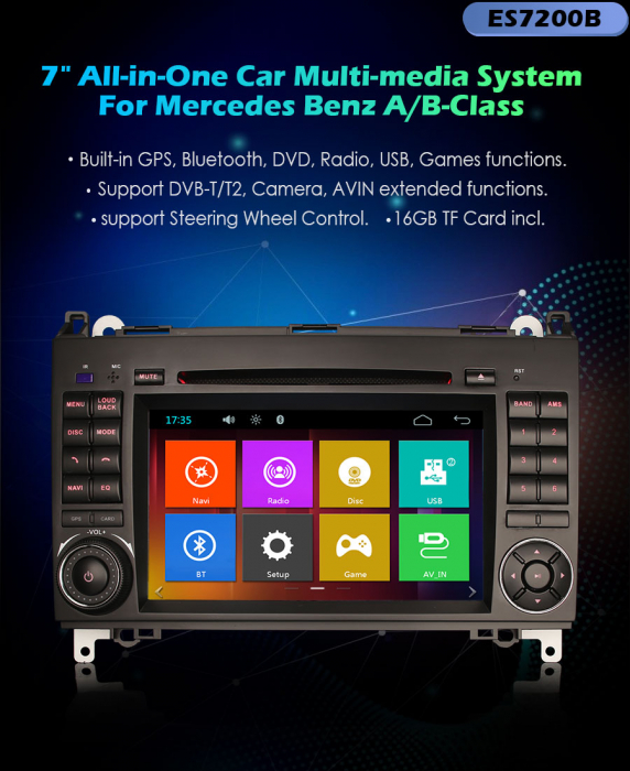 Navigatie auto, Pachet dedicat Mercedes Benz A/B Class Sprinter Vito Viano, 7 Inch. [11]