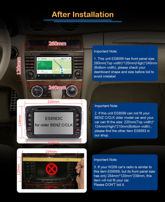 Navigatie auto, Pachet dedicat Mercedes Benz C-Class CLC W203 CLK W209, Android 13 [11]