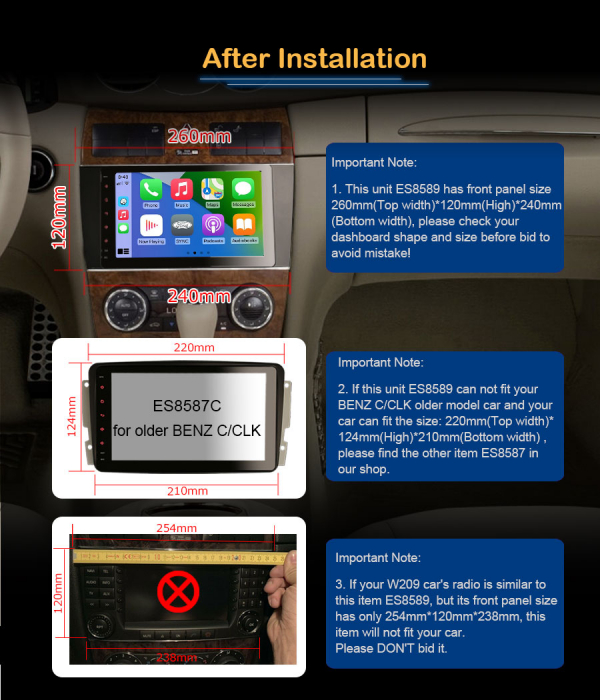 Navigatie auto, Pachet dedicat Mercedes Benz C-Class CLC W203 G-Class W463, Android 13 [12]