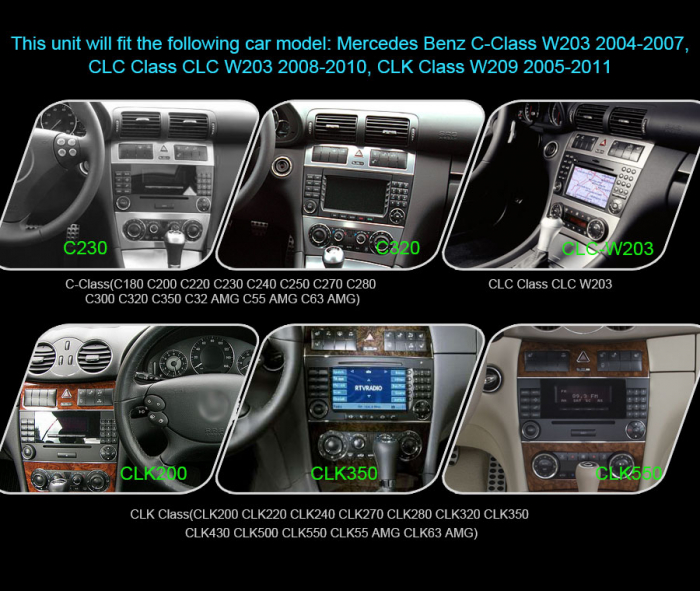Navigatie auto, Pachet dedicat Mercedes Benz C-Class CLC W203 G-Class W463, Android 13 [13]