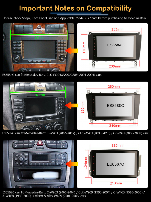 Navigatie auto, Pachet dedicat Mercedes Benz CLK-Class C209/A209, Android 13 [13]