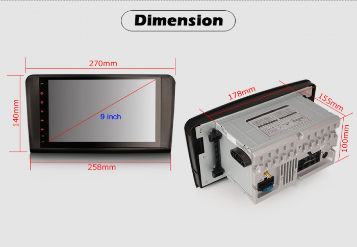 Navigatie auto, Pachet dedicat Mercedes Benz ML-Class W164 GL-Class X164, Android 10.0, 9 inch, Octa Core [21]