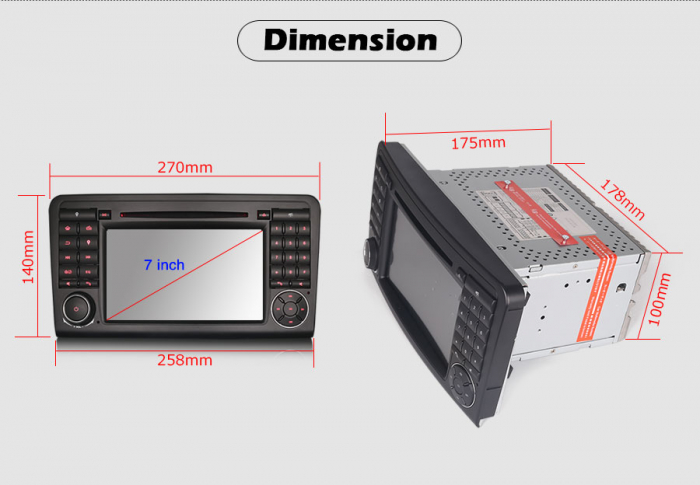 Navigatie auto, Pachet dedicat Mercedes Benz ML-Class W164 GL-Class X164, Android 10, 7 inch, Octa Core [17]