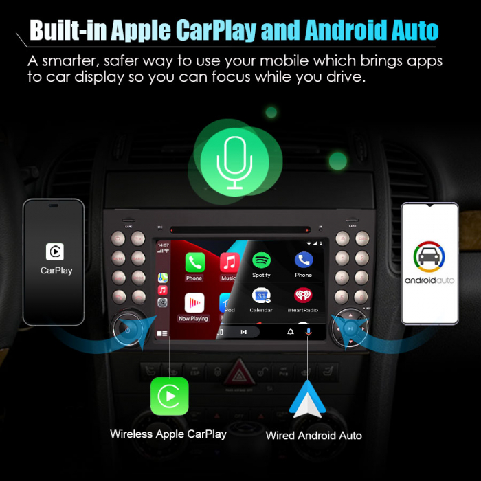 Navigatie auto, Pachet dedicat Mercedes-Benz SLK Class R171 W171 SLK200 SLK28, Android 13, Octa Core, 7 Inch [15]