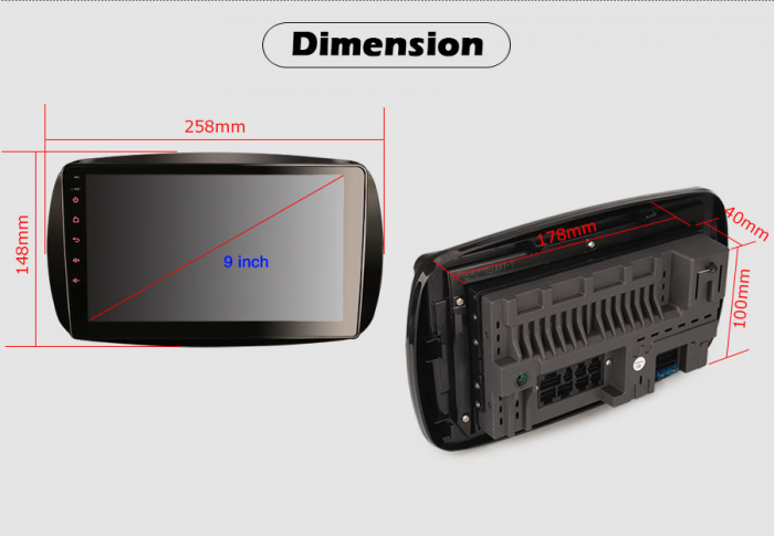 Navigatie auto, Pachet dedicat Mercedes Benz SMART, Android 10, 9 inch, Octa Core [22]