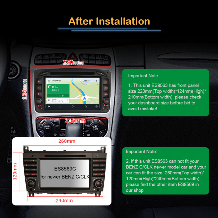 Navigatie auto, Pachet dedicat Mercedes Benz Viano Vito G-Class W463 C-Class W203 CLK W209, Android 13 [11]