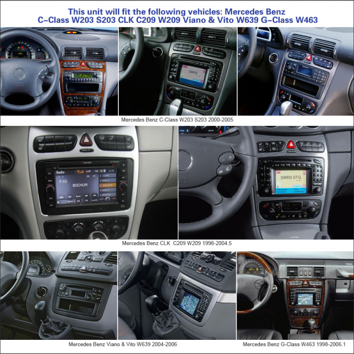 Navigatie auto, Pachet dedicat Mercedes Benz Viano Vito G-Class W463 C-Class W203 CLK W209, Android 13 [12]