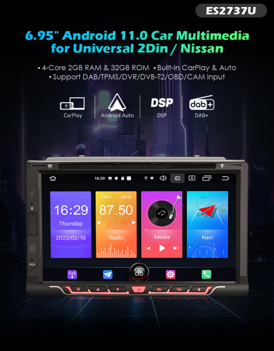 Navigatie auto, Pachet dedicat Nissan, 6.2 inch, Android 11, Quad Core [8]